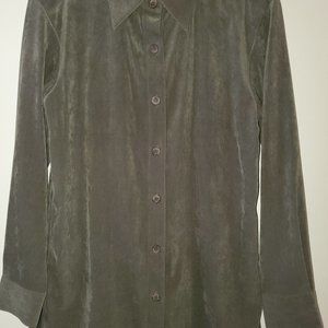Long sleeve, Forest green tunic button down shirt, size S